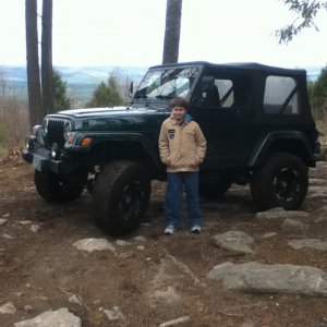 My Son with the Jeep at the lookout