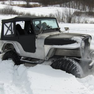 Snow wheeling in the pasture