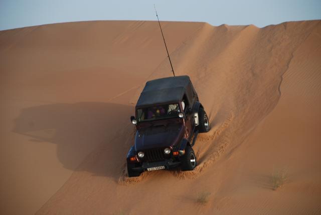 Abu Dhabi Blacksheep: Kiwi desending a dune
