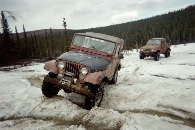 CJ5 creepin' over the glacier