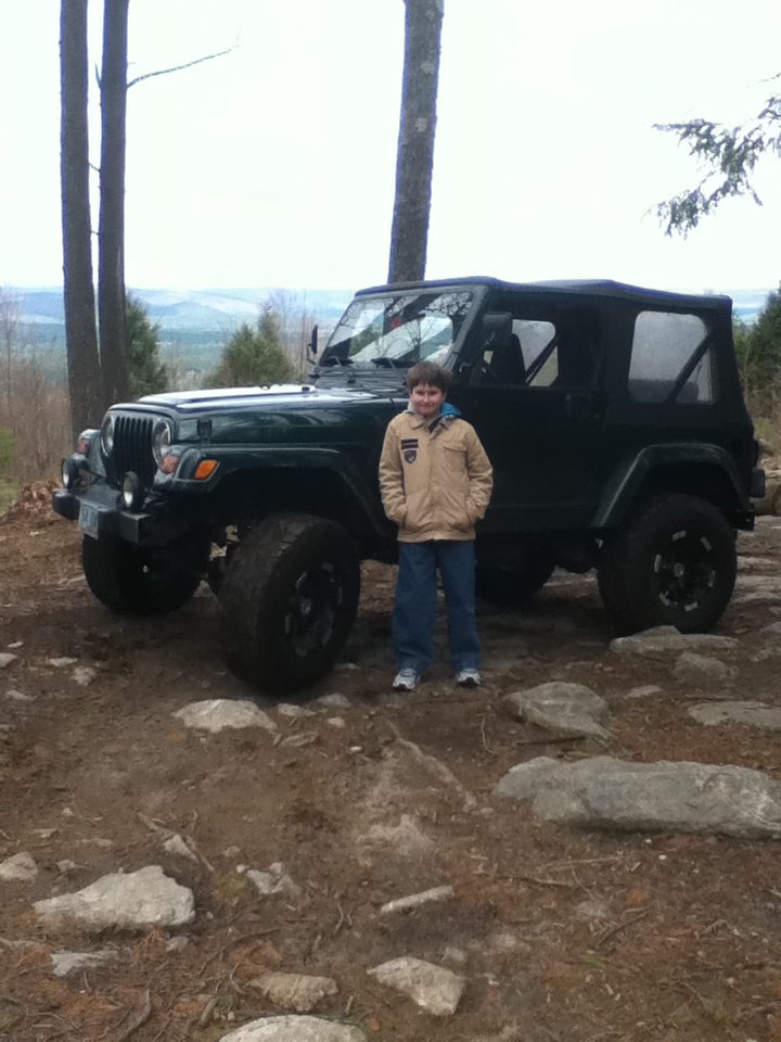 My Son with the Jeep at the lookout