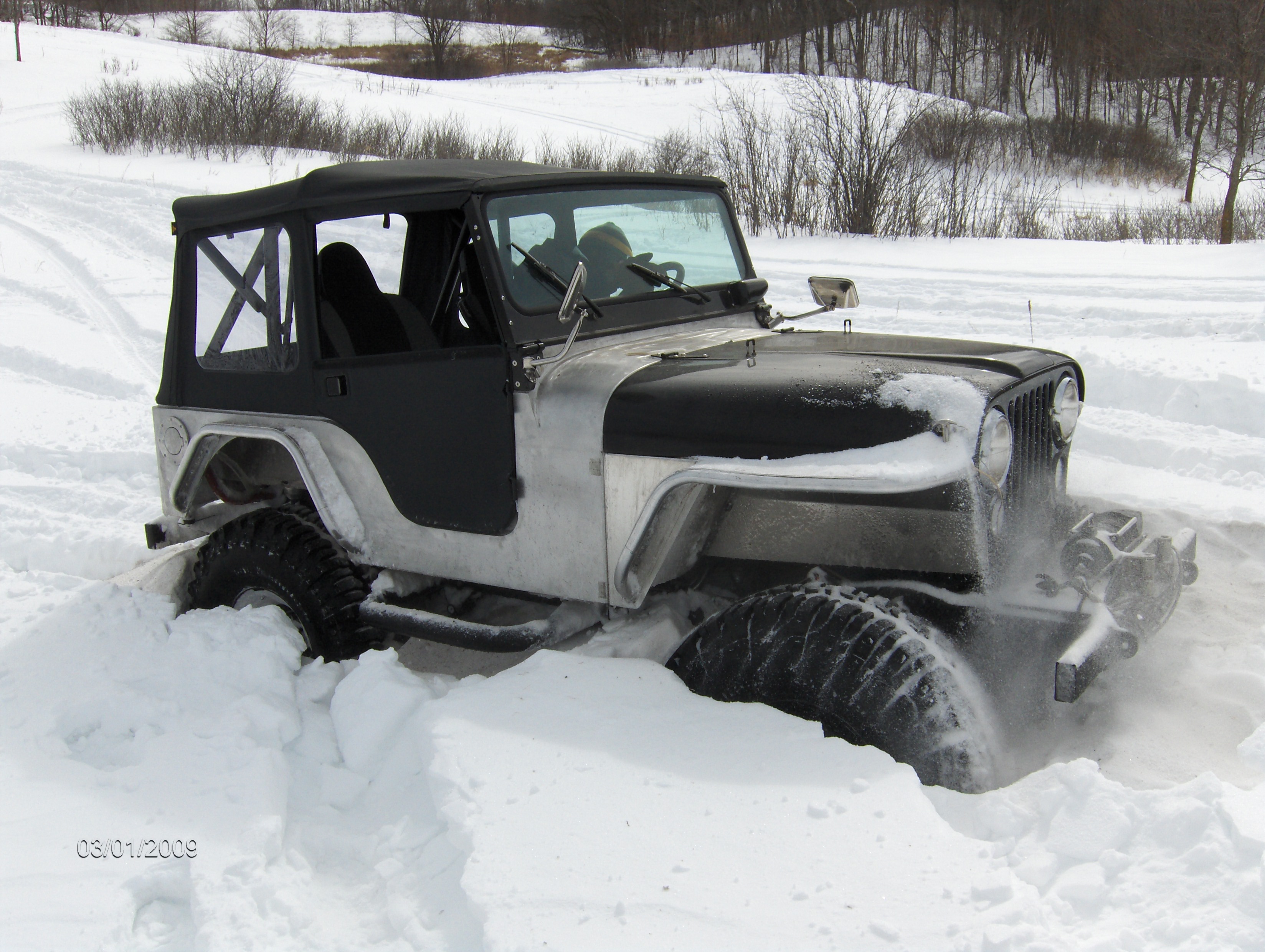 Snow wheeling in the pasture